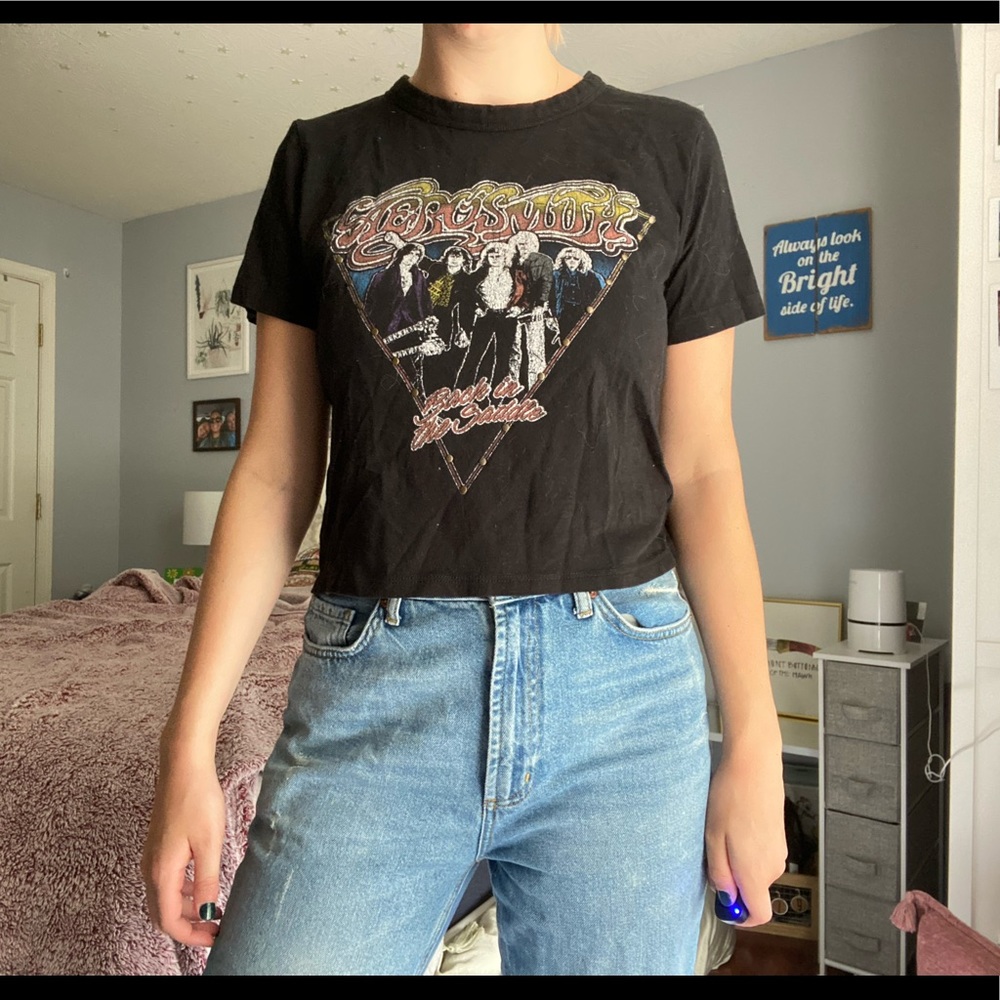 Aerosmith Black Cropped Tee